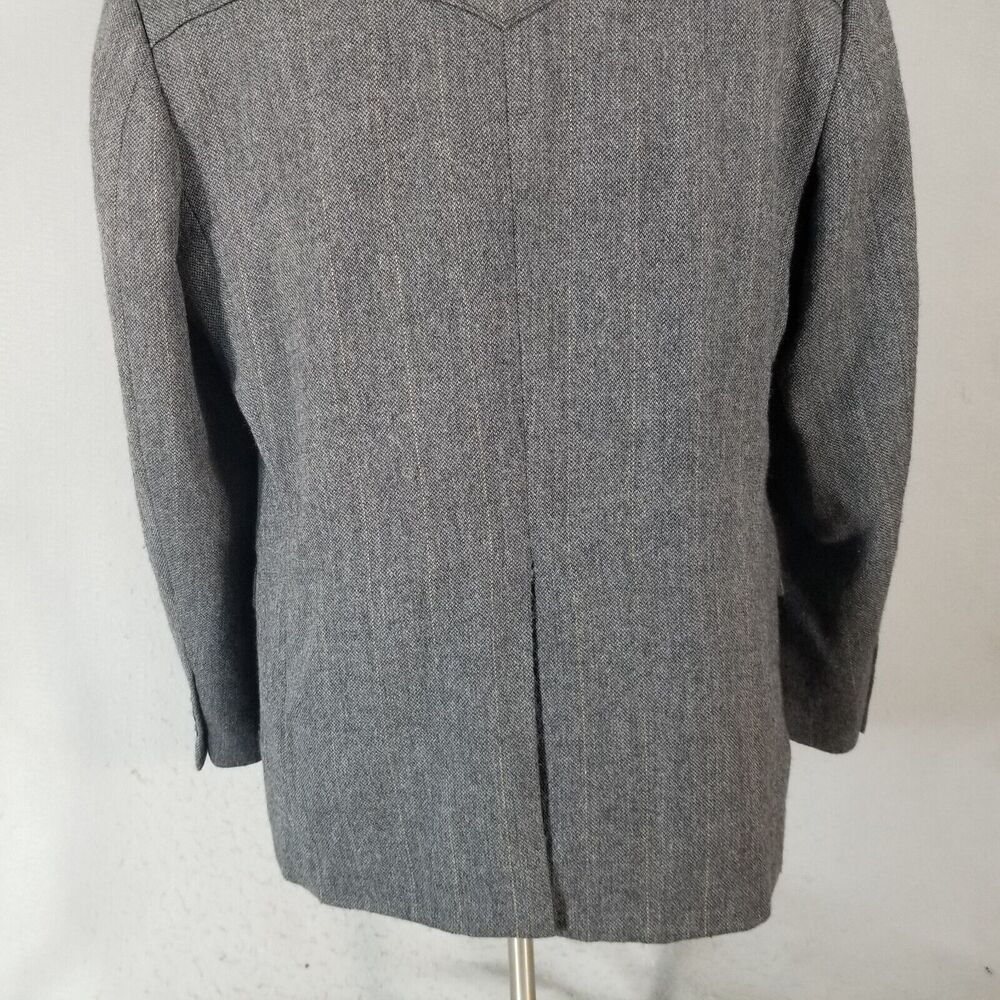 Circle S Dallas Texas Sport Coat Jacket‎ Men's 44R Gray Tweed Lambswool Weatern - Picture 12 of 15